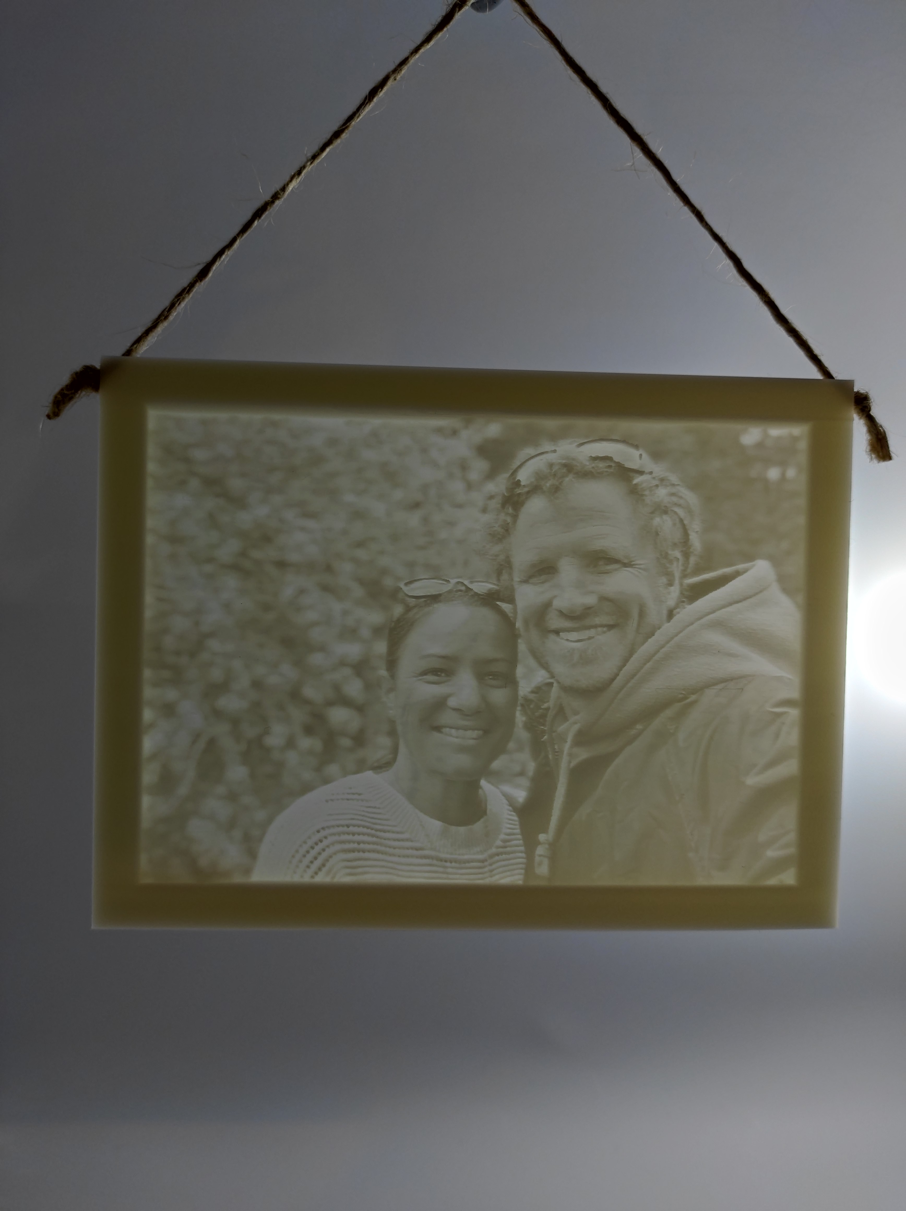 Window hanger lithophane backlit